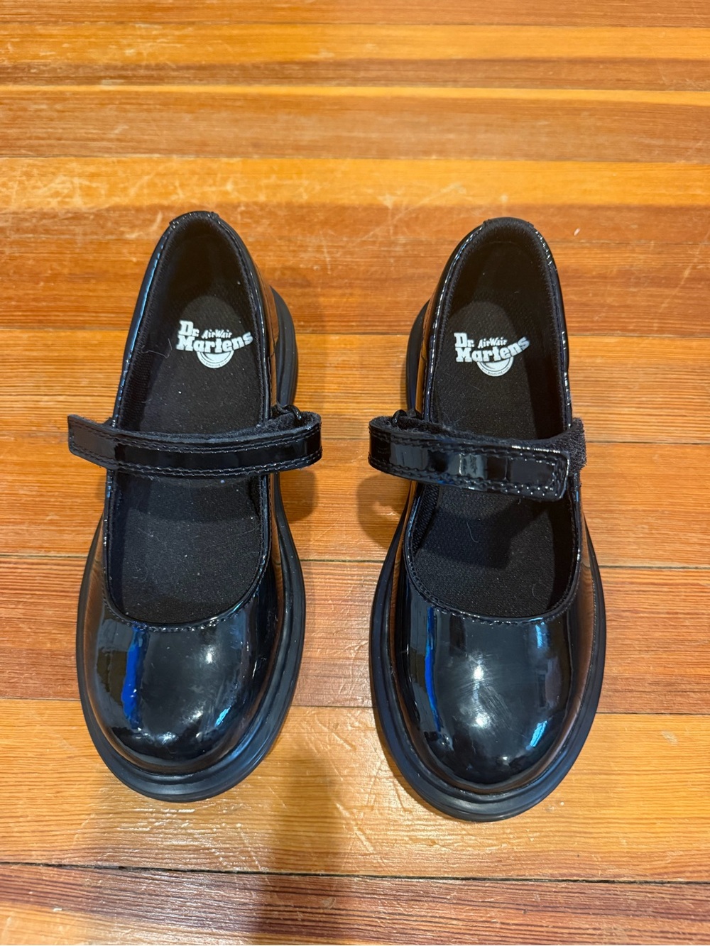 Dr. Martens Black Patent Mary Jane Kids Shoes